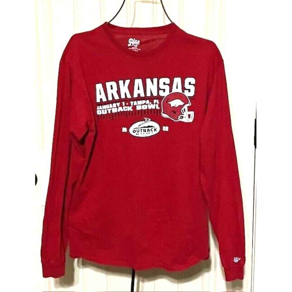 Arkansas Razorbacks 2022 Outback‎ Bowl Game Long Sleeve T-Shirt  Medium Tampa Fl